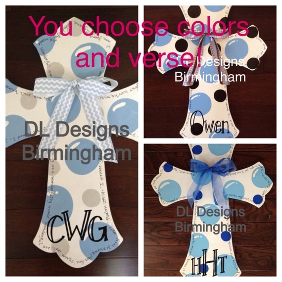 Items similar to Custom Baby Boy Cross with Psalm 139 hospital door