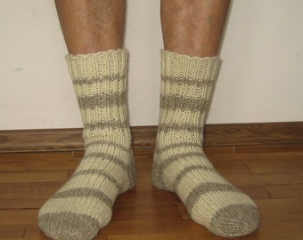 Knitted wool Socks Men's size // Wool socks men