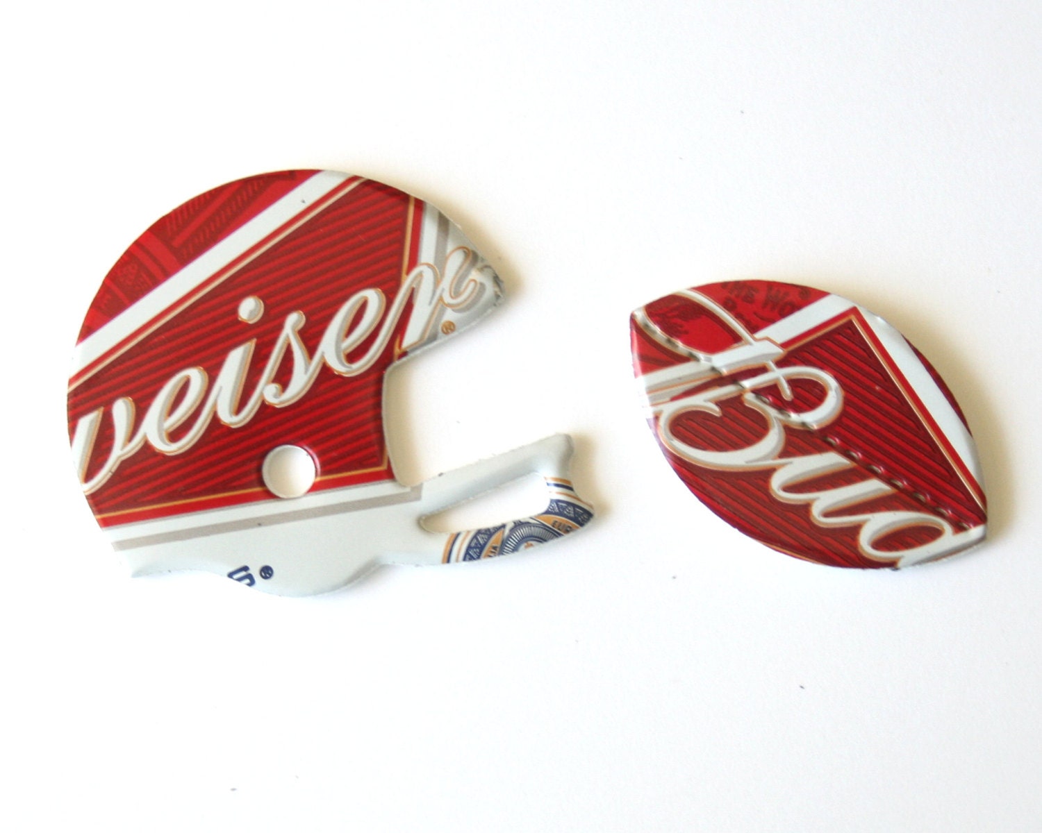 Budweiser Beer Can FOOTBALL Helmet & Ball by PopCanCreations