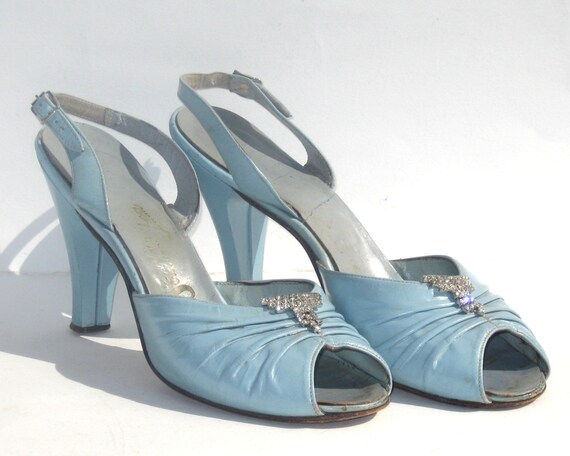 pale blue slingbacks