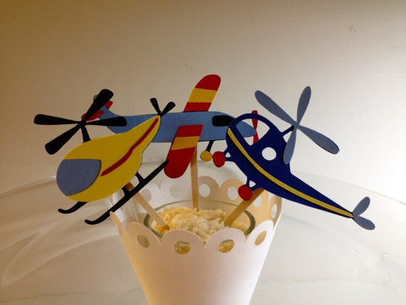 Items similar to Airplane Cake Topper/Center Piece/Cupcake toppers