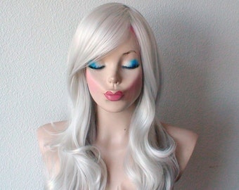 Pastel Silver Ombre wig. Gray hair Long curly hair von kekeshop  width=