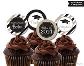 Graduation Party Cupcake Toppers Printable Digital File DIY Decorations Choose Your Colors Personalized Class of 2014 Il_170x135