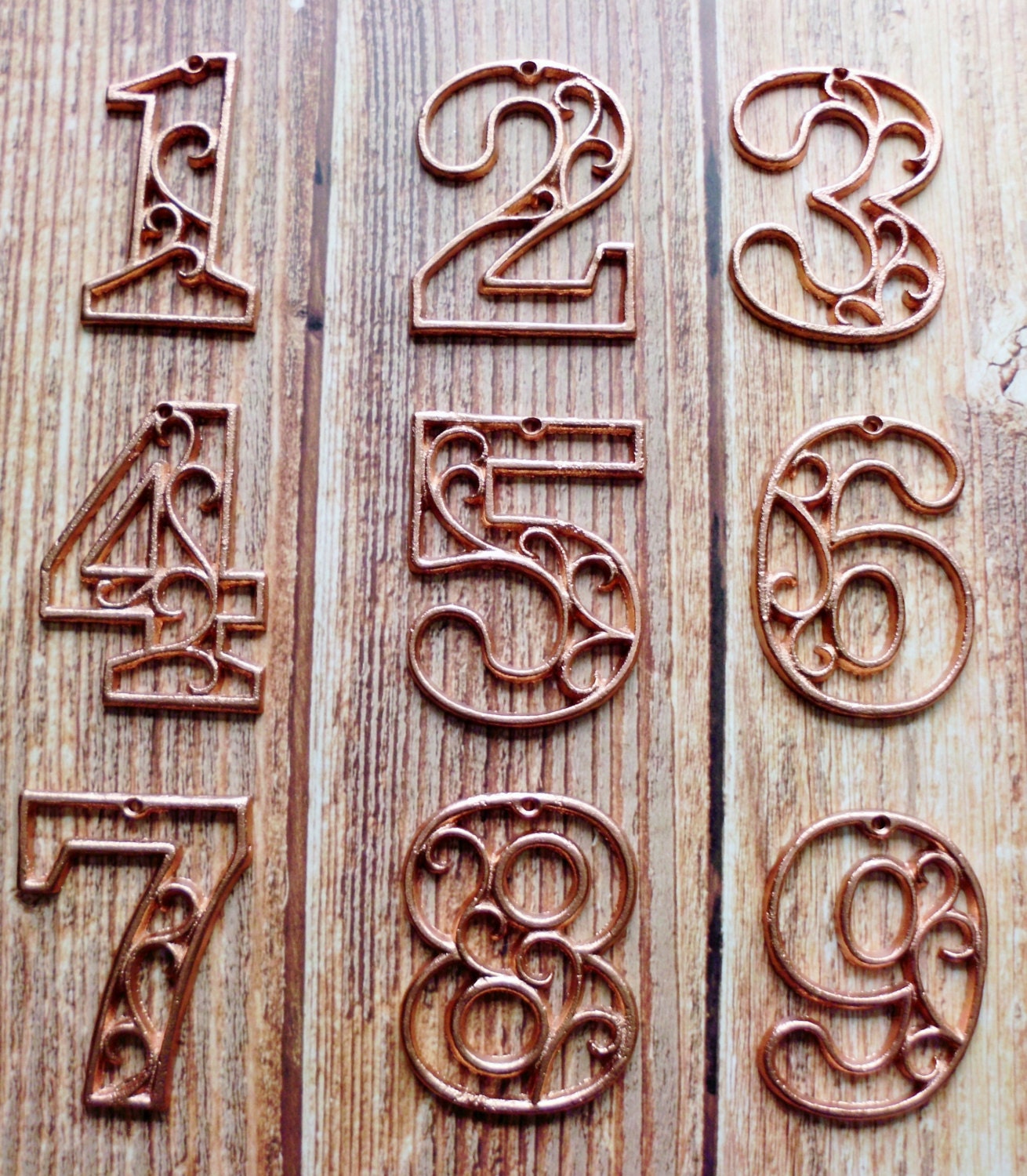 Cast Iron House Numbers 4.5 inches Copper Classy Accent