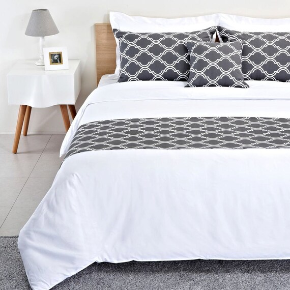 Items similar to Charcoal Grey Bed Runner (Reversible) on Etsy