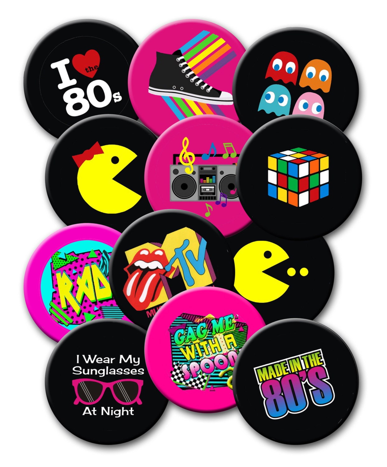 Totally 80s Party Theme Party Favors Set Of 12 225 Inch 