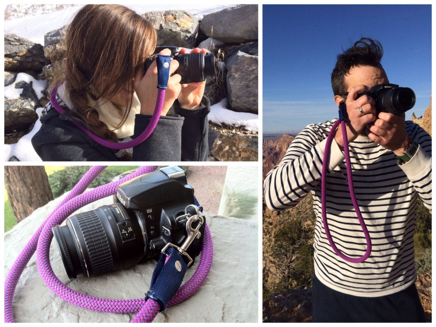 The Original Upcycled Climbing Rope Camera Strap Handmade in