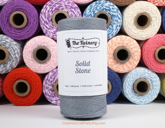 Stone Gray Baker's Twine Solid - 240 Yards Spool - Craft Packaging Party Supplies Il_570xn