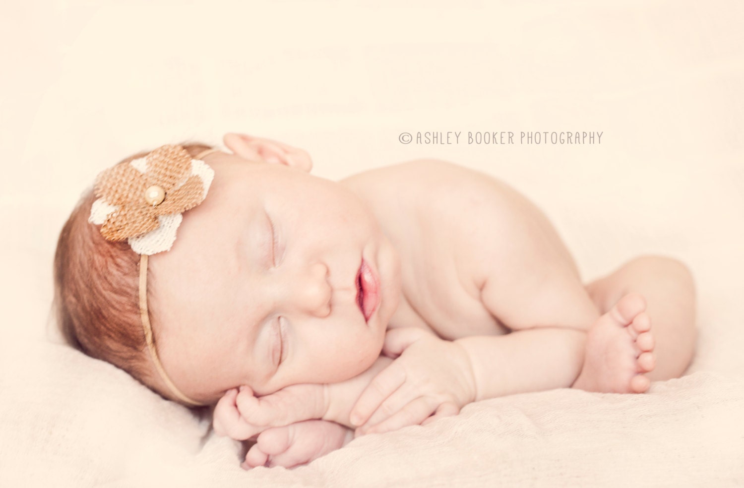 Set Cheesecloth Wrap and Burlap Flower Headband by AMOSandSAWYER