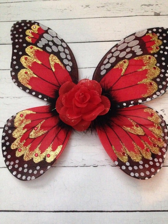 Red and Gold Monarch Butterfly Wings