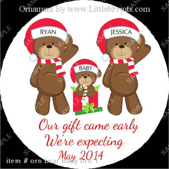 expecting baby pregnancy christmas ornament bears personalized expecting baby pregnancy christmas ornament bears personalized