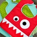 Monster Baby Bib, Handmade by Lisa