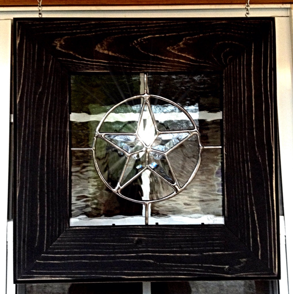 Texas Star Stained Glass Panel