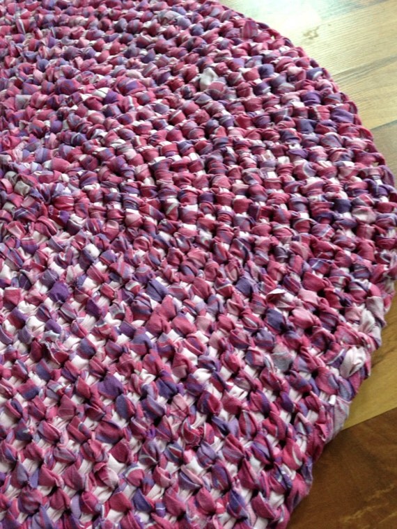 Pink and purple handmade Amish knot rug SALE