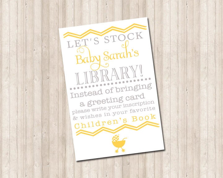 Baby Shower Book instead of Card in yellow and