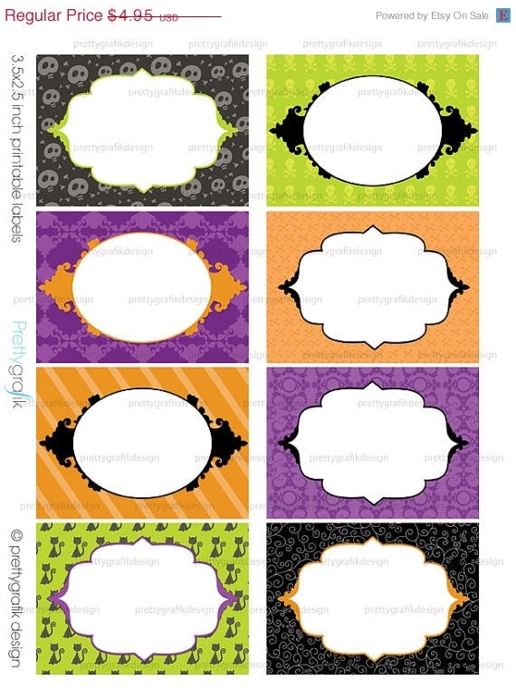 60% OFF SALE Halloween labels printable, cards, stickers, gift tags, tags, mailing labels - PT100 Il_570xn
