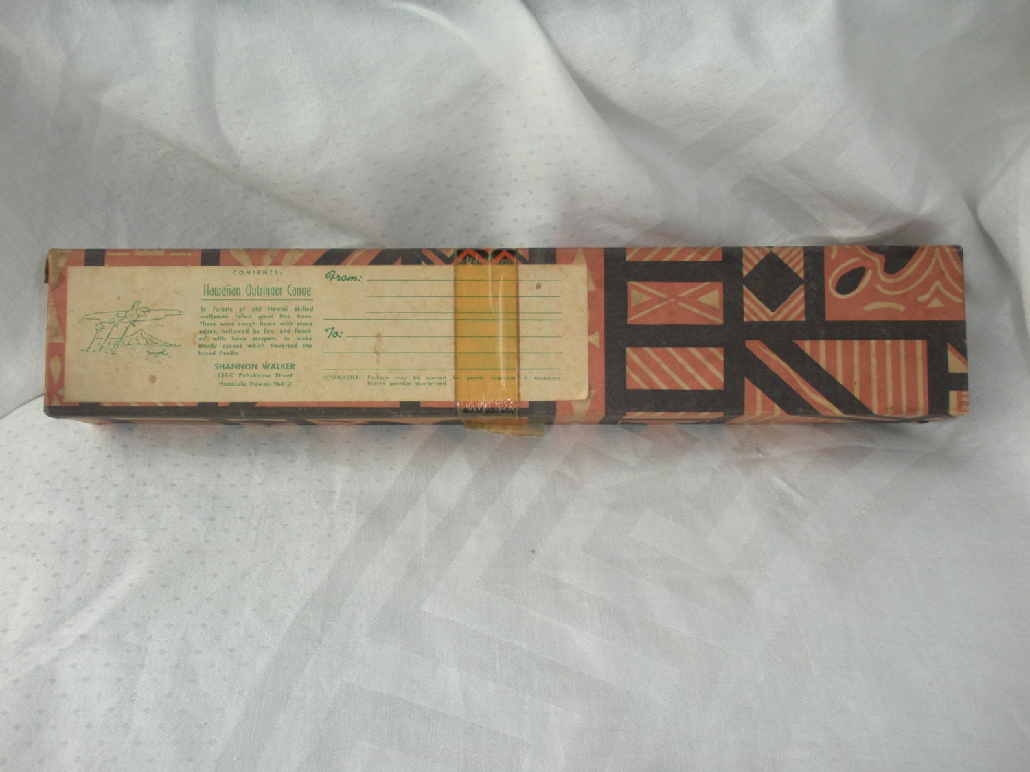 Hawaiian Outrigger Canoe Toy Model w/ Box Vintage Shannon