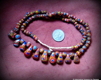 Old Highly Prized Mauritanian Hand Made Kiffa Trade Beads,possibly dating back to the 19th Century or older