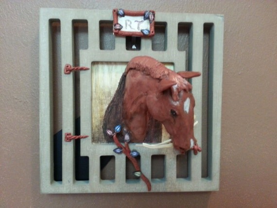 Horse Portrait Clay Figurine  polymer clay by MyBuddyBling on Etsy