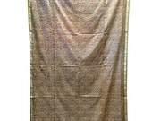 Vintage Saree Curtain Drape Art Silk Material Gray