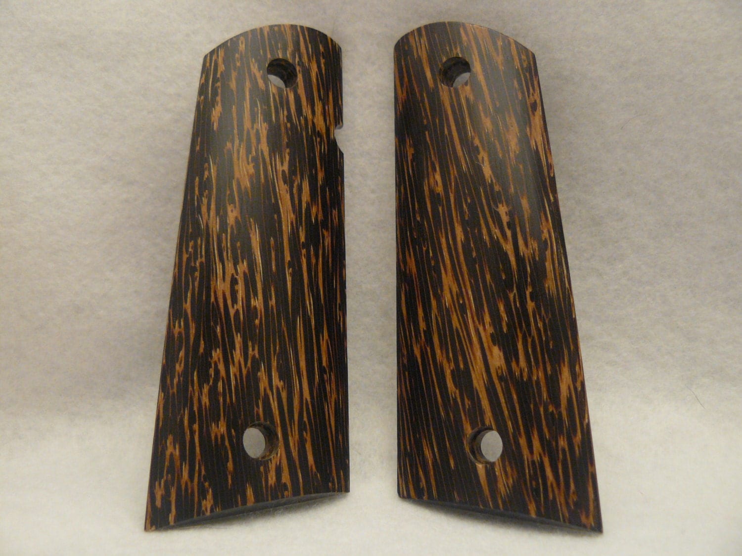 Exotic Black Palm Wood 1911 Gun Grips