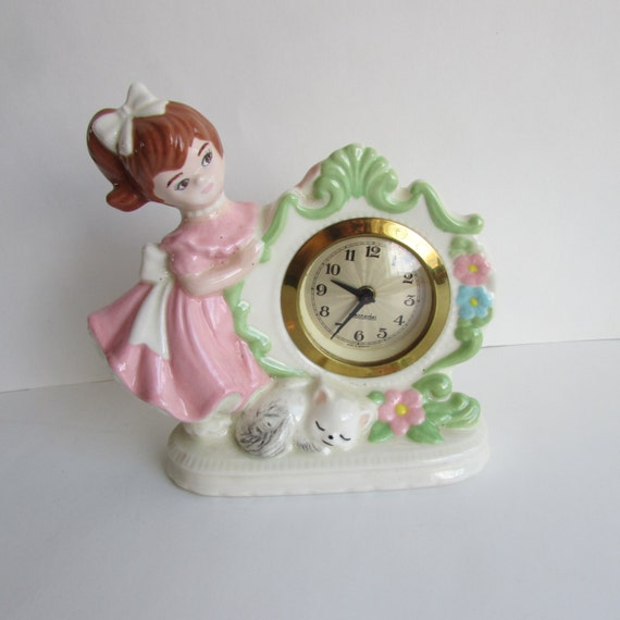 Vintage West Germany Clock Mercedes Clock Porcelain Little