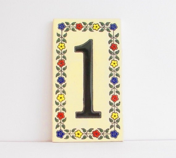 Items similar to House Numbers, Spanish Tile, Colorful Tile, Home Decor