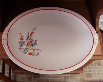 Vintage Garden City Pottery Large Platter 16 3/4 x 13