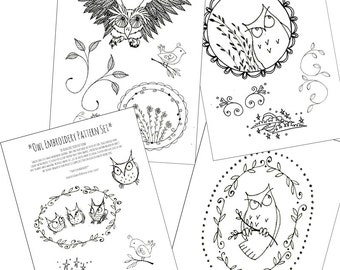owl pack embroidery patterns halloween printable set of digital downloadable pdf hand embroidery birds vines 0085 - Halloween Hand Embroidery Patterns owl pack embroidery patterns halloween printable set of digital downloadable pdf hand embroidery birds vines 0085 - Halloween Hand Embroidery Patterns