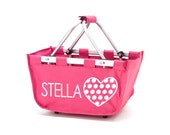 Pink Personalized Polka Dot Heart Easter Basket Mini Market Tote (Choose Your Color) Il_170x135