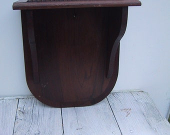 Vintage Wall Mounted Black Walnut Shelf