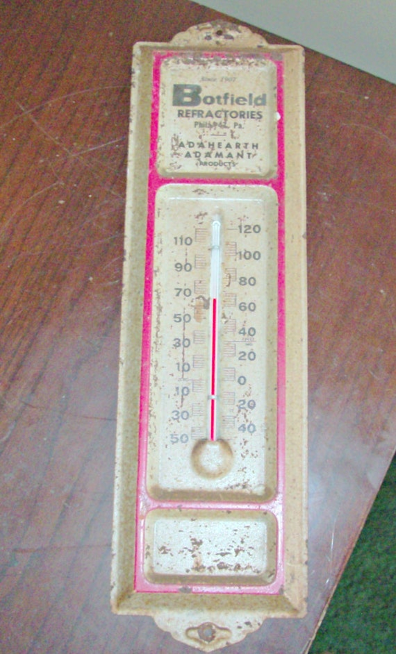 Vintage Metal Advertising Thermometer