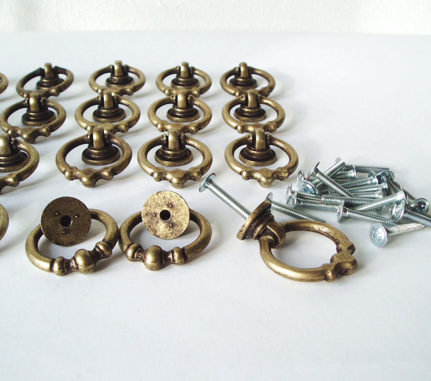 Knobs Drawer Ring Pulls Metal Furniture Buttons Lot