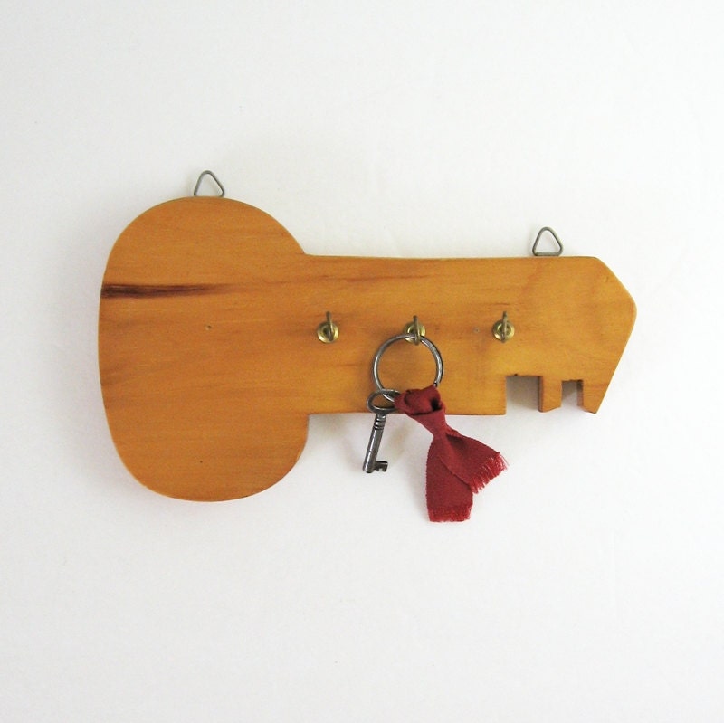 Vintage Wood Key Hook – Key Wall Hanging – Wood Home Decor – Large Wood ...