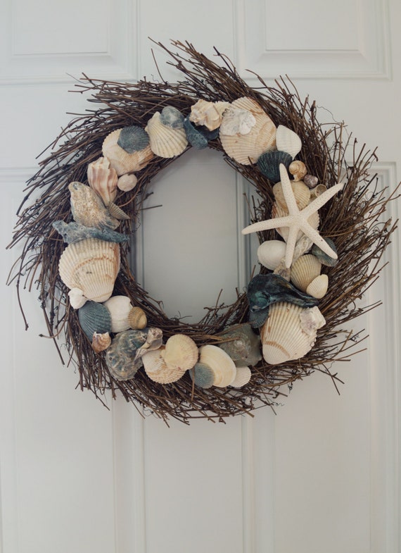 Seashell Wreath With Starfish By Designsbymjl On Etsy