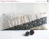 ON SALE Friendship Appliqued Pillow - Appliqued Laces -  painted, ready to ship