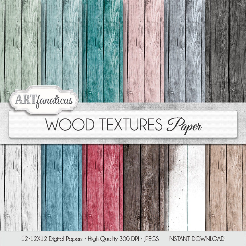 Digital wood papers WOOD TEXTURES PAPER textured