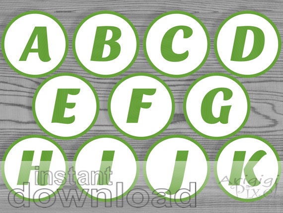 green printable alphabet circle numbers letters for diy paper crafts