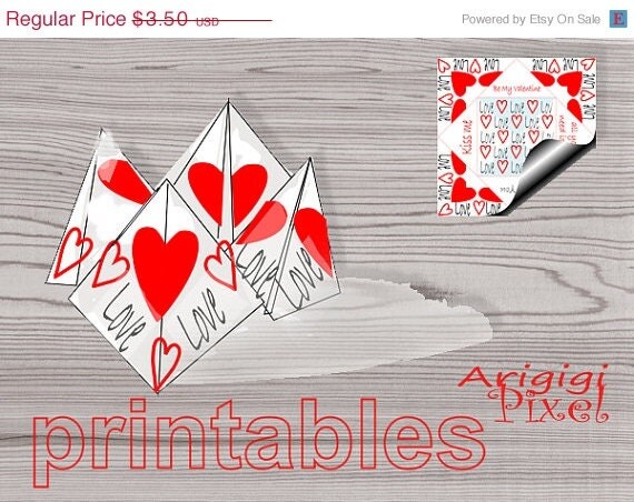 ON SALE 50 % OFF Diy Valentine Card Cootie Catcher Be My Valentine Red Hearts Card Holiday Printables Pdf Png instant download Il_570xn