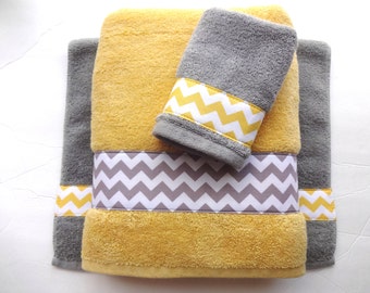 Yellow Bathroom Decor gray bath set | etsy Yellow Bathroom Decor gray bath set | etsy