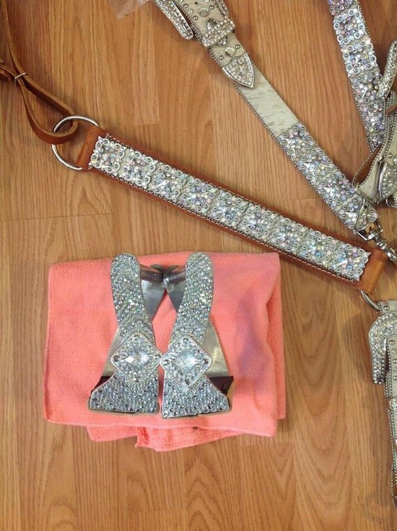 AB Clear Horse Size Bling Tack Set