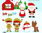 Christmas Clipart / Cute Christmas Clip art / Santa Clipart for Personal and Commercial use/ Instant Download Il_170x135