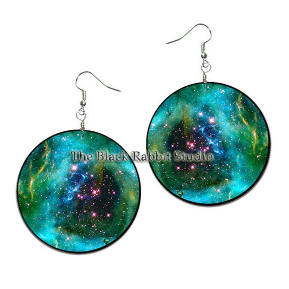 Orion handmade earrings decoupage ORION NEBULA EARRINGS