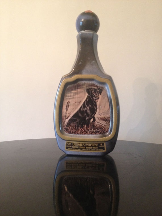 Jim Beam Black Labrador Retriever Glass by juxtaposevintage