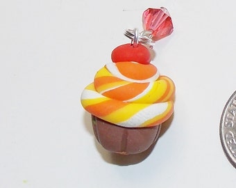 cupcake Bead charm with swarovski crystals