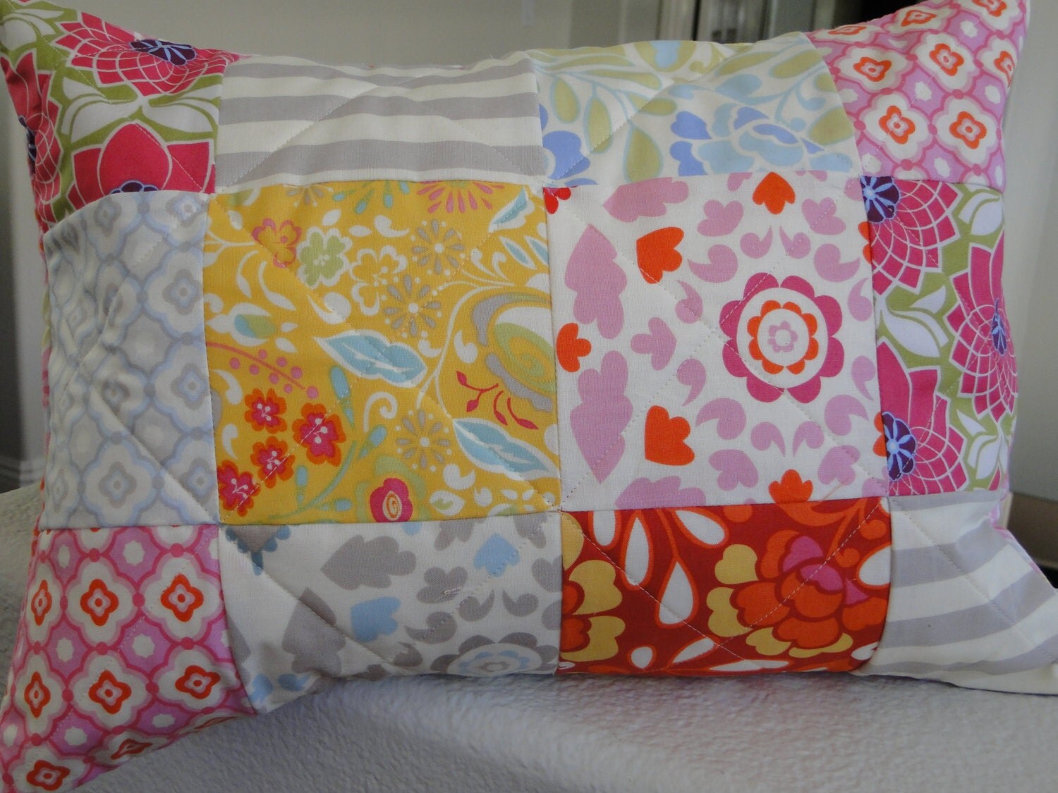 Patchwork Pillow Sham To Match Your Quilt by LittleSunshineQuilts
