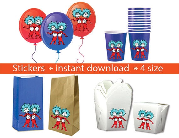 thing 1 and thing 2 stickers for shirts