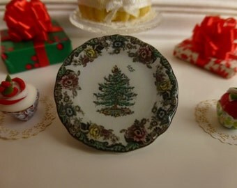 Christmas Tree Grove Plate for Dollhouse
