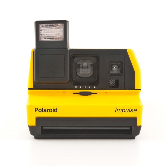 rare Yellow Polaroid Impulse instant 600 style camera Tested