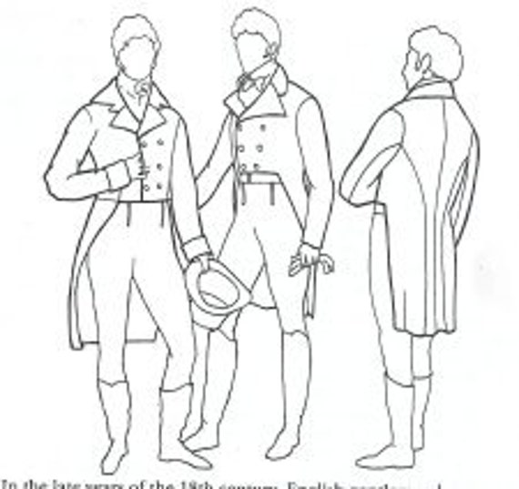 RH201 1795-1820 Men's Tailcoat Sewing Pattern by Rocking